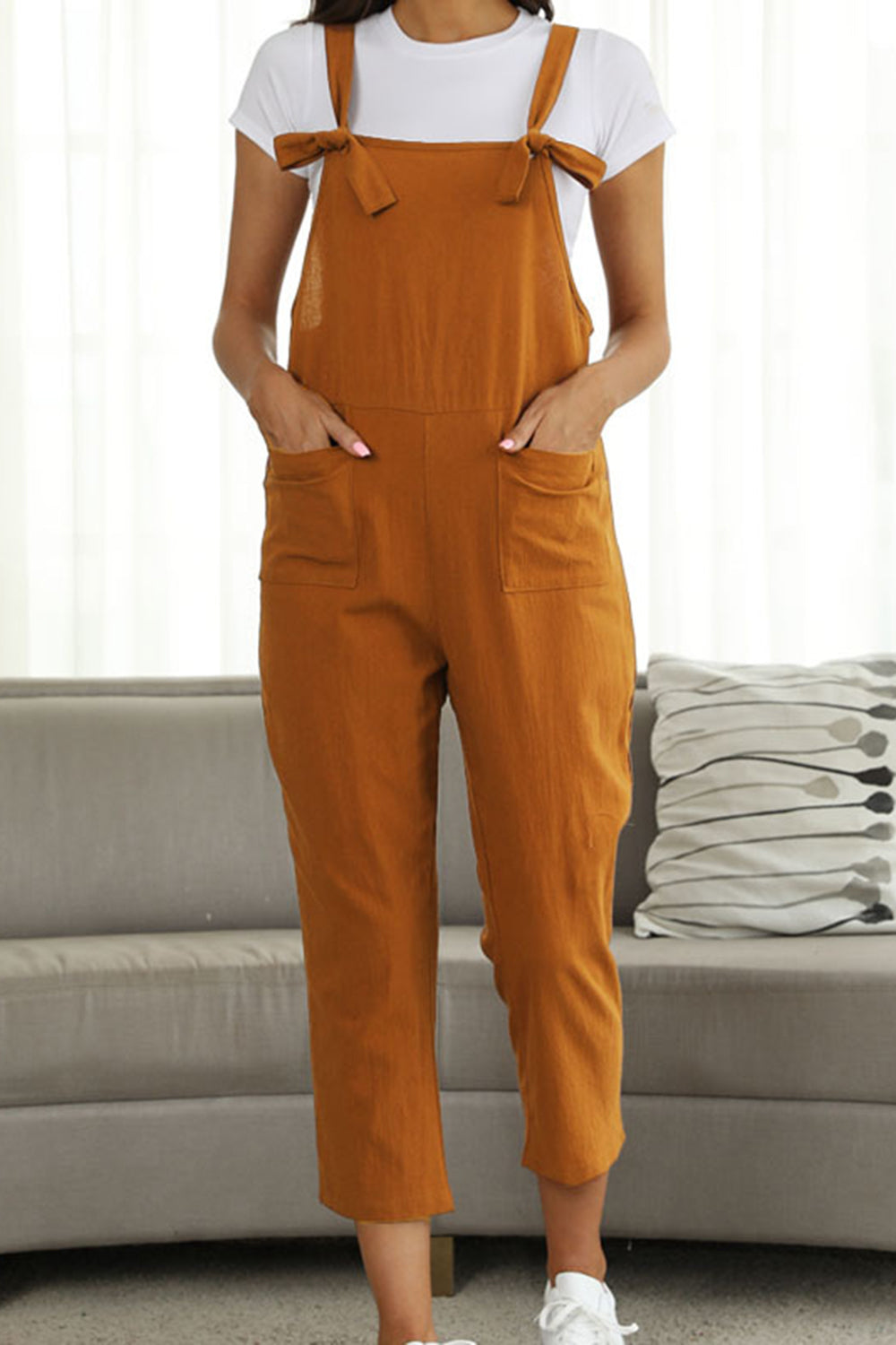 Full Size Square Neck Wide Strap Jumpsuit