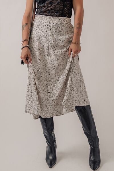 Speckle High Waist Midi Skirt