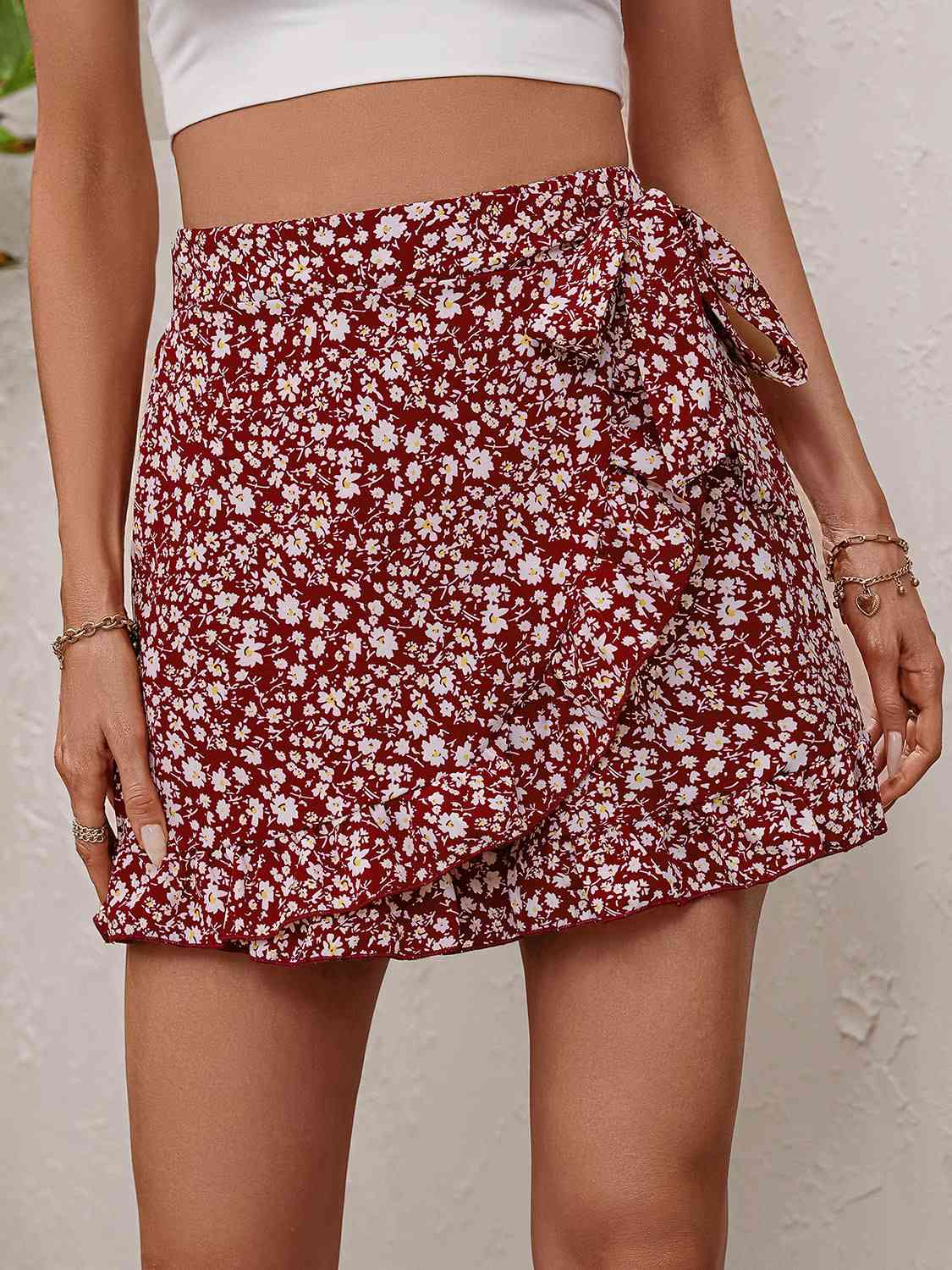 Printed Tie Waist Shorts