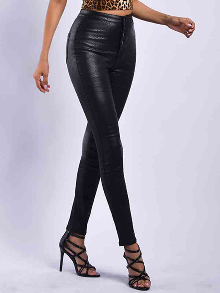 Snake Print High Waist Skinny Pants