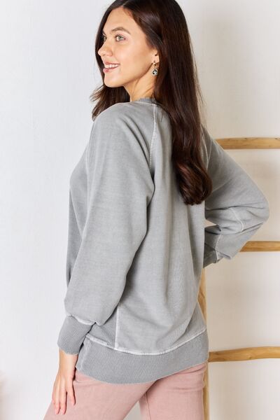 Zenana French Terry Long Sleeve Sweatshirt