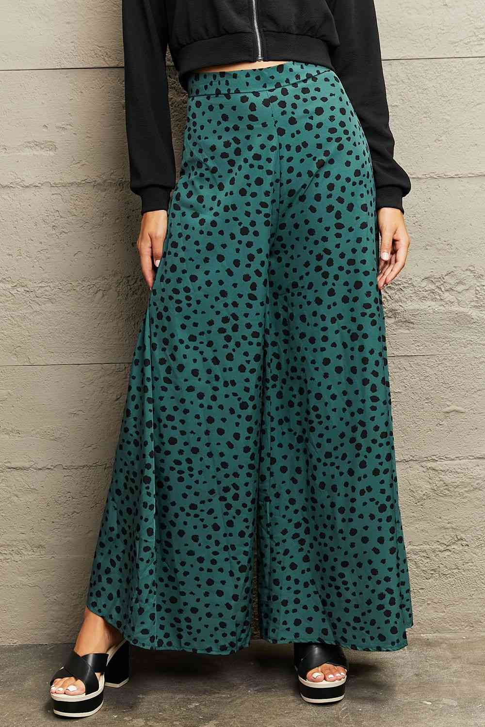 Printed Wide Leg Long Pants