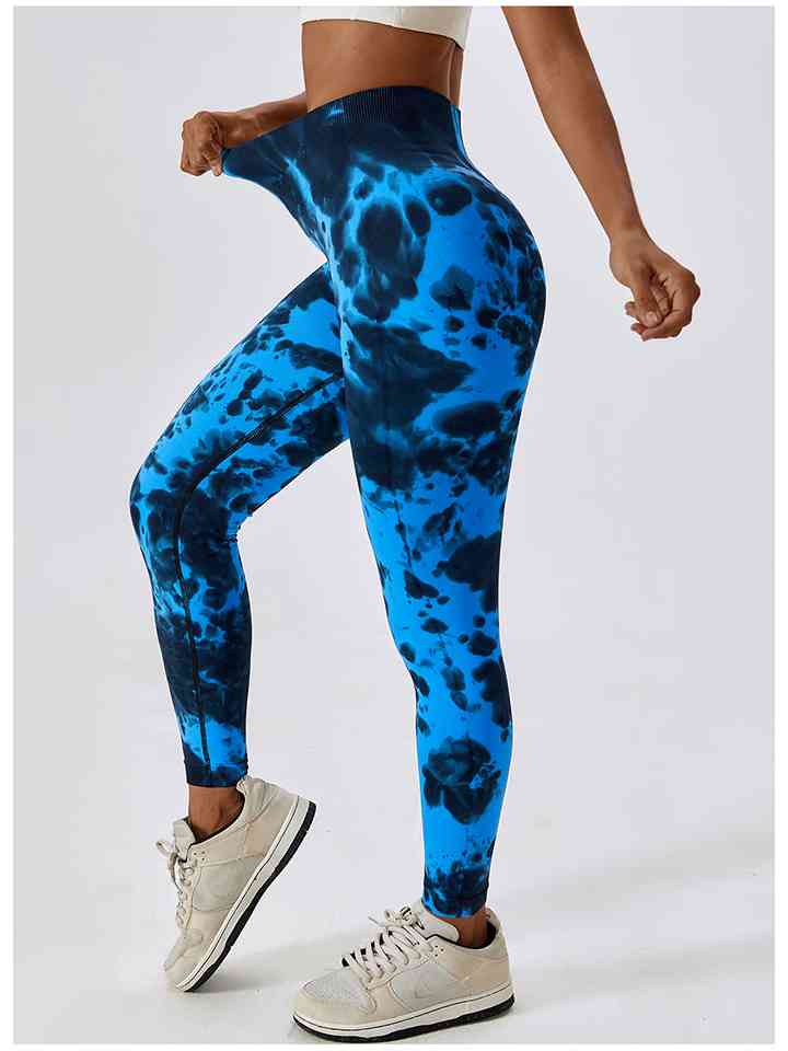 Tie Dye Wide Waistband Active Leggings