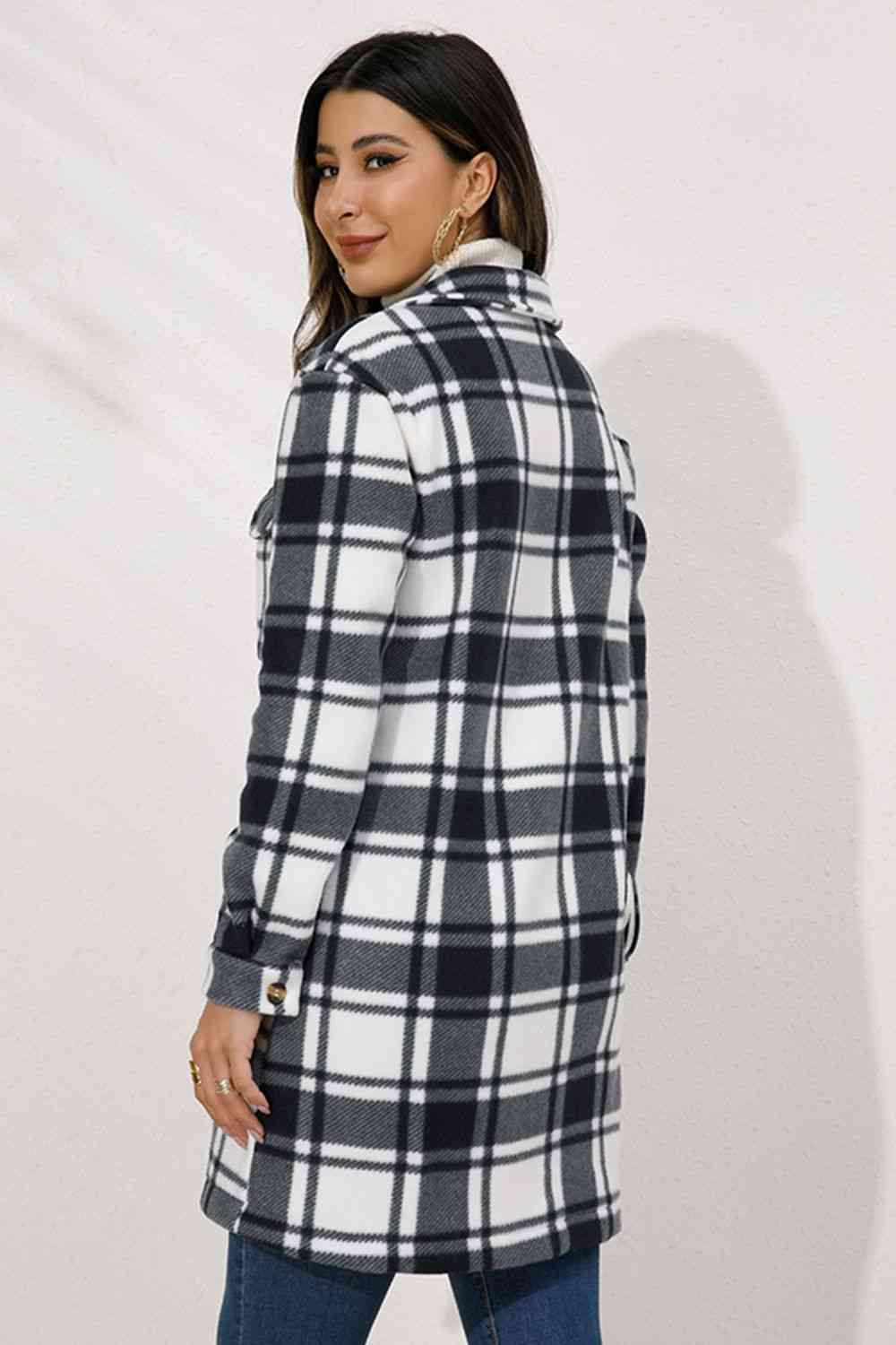 Plaid Collared Longline Coat