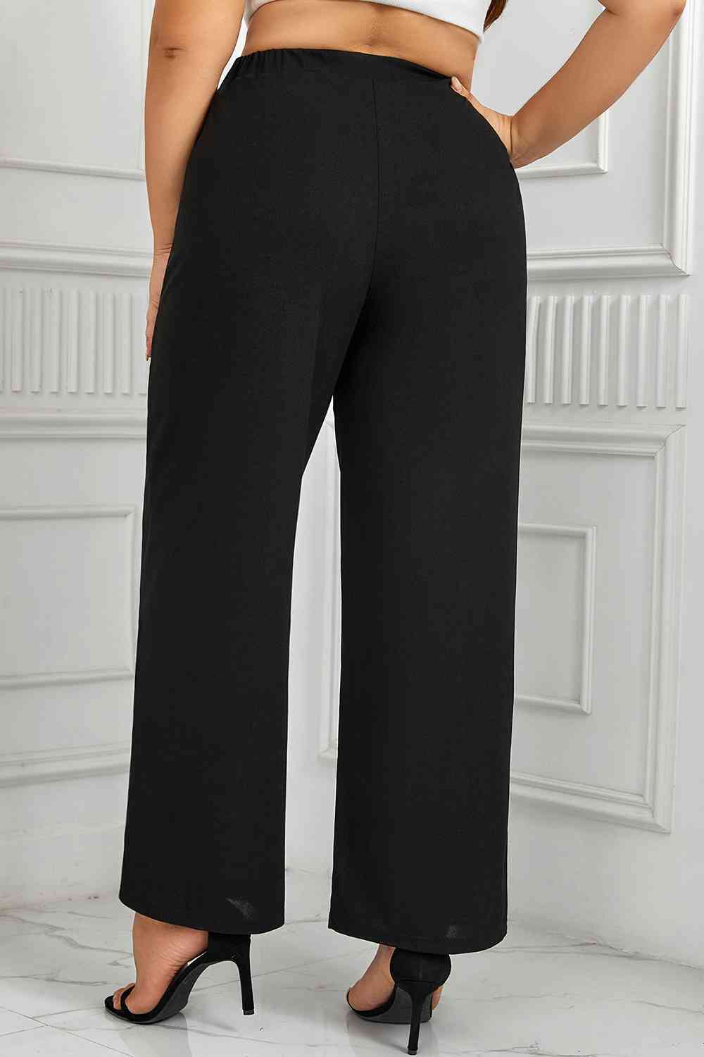 Plus Size High Waist Wide Pants