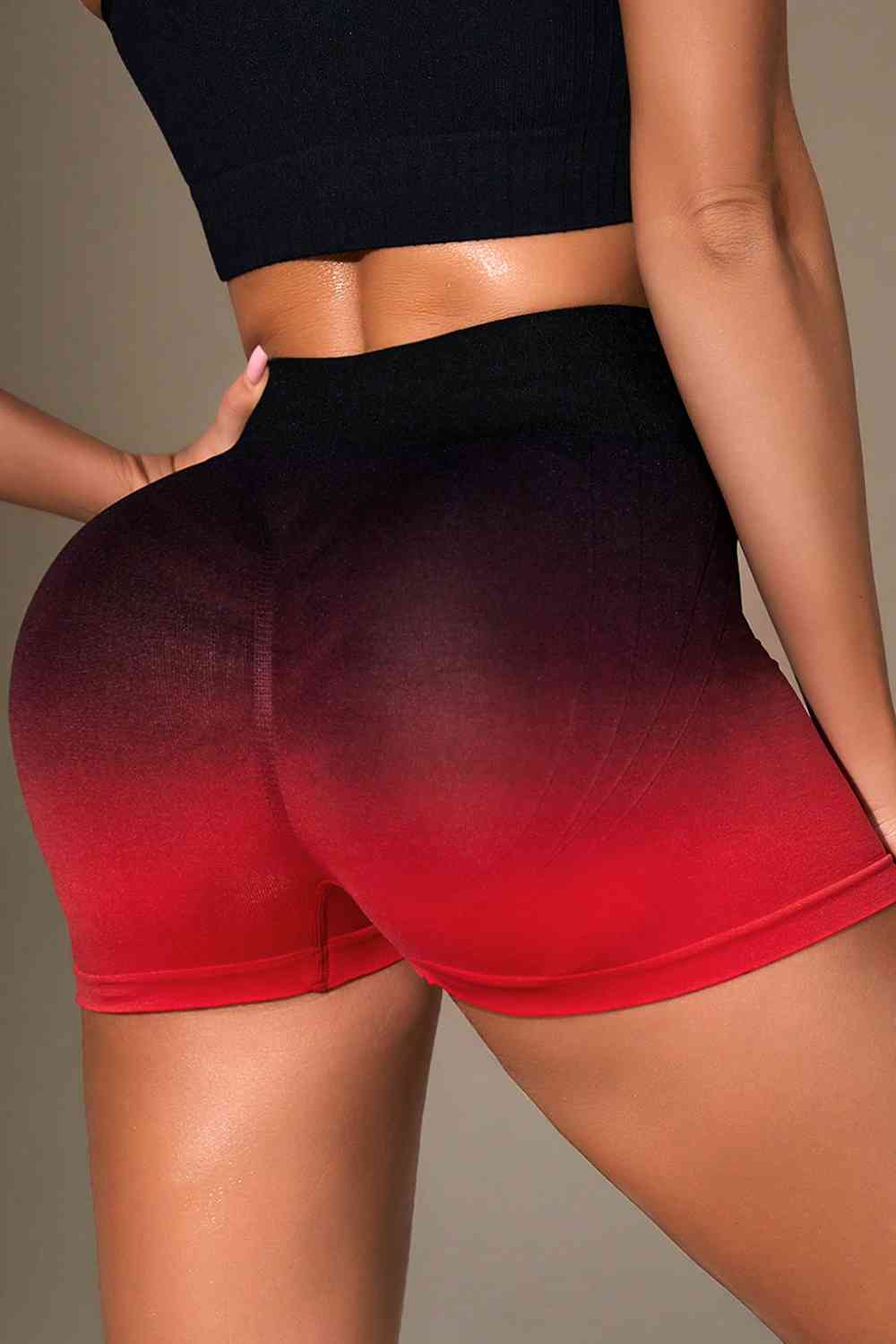 Gradient Wide Waistband Sports Shorts