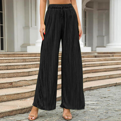 Drawstring Wide Leg Pants