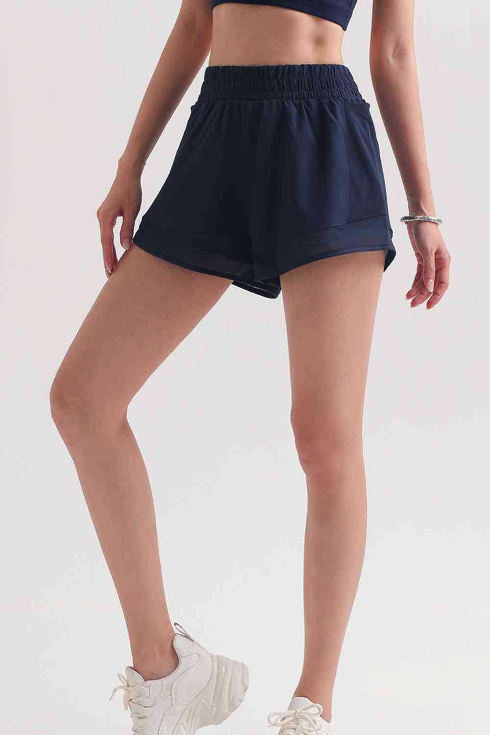 Smocked Waist Sports Shorts