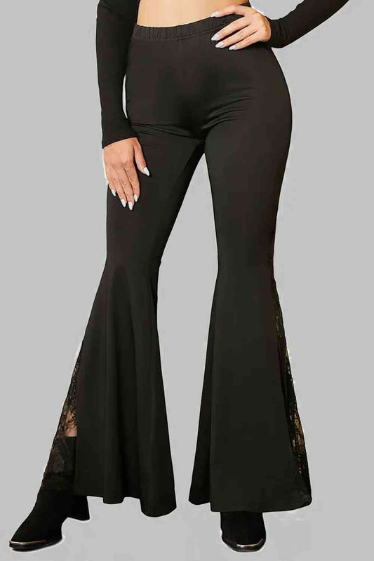 Lace Detail Flare Pants