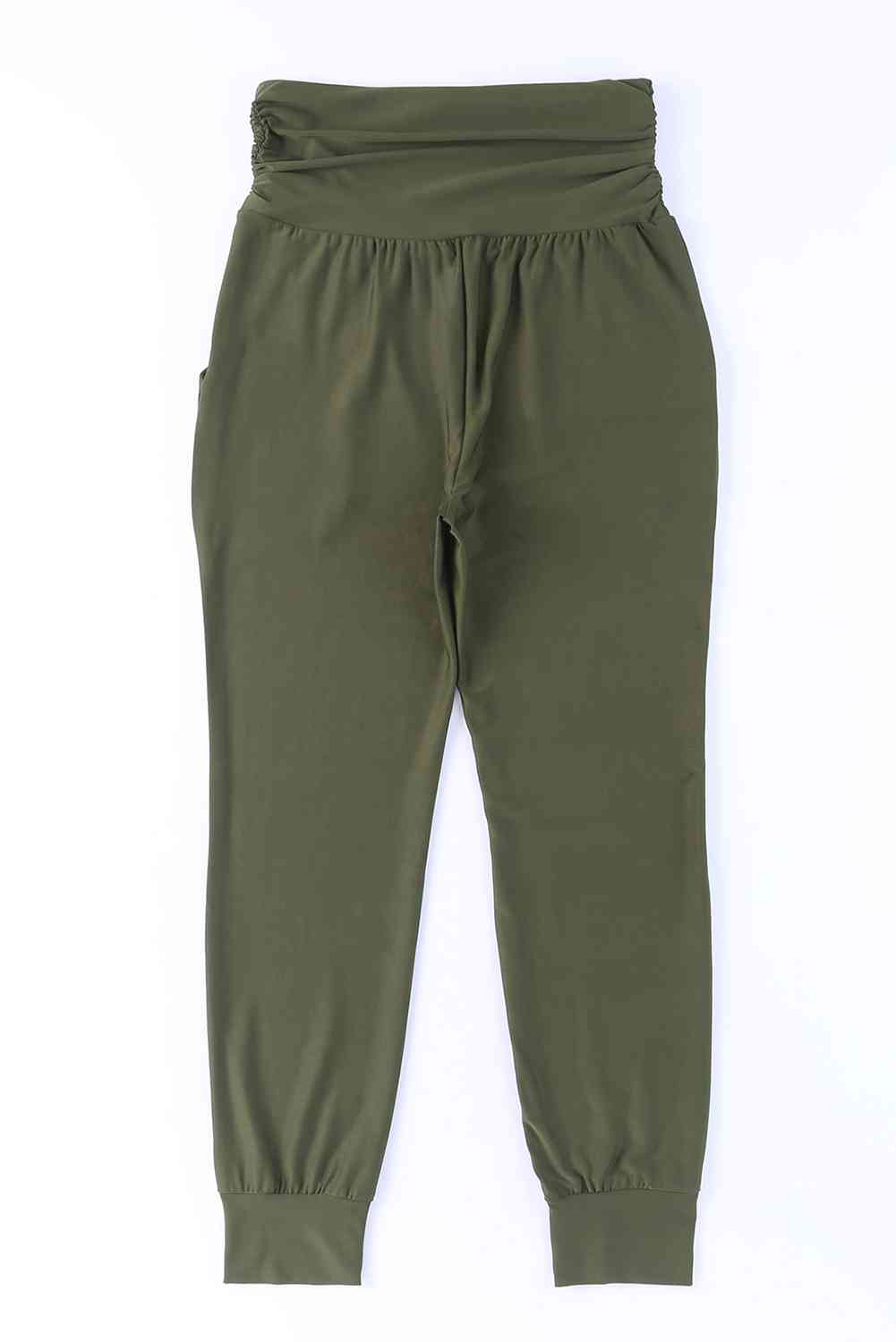 High-Rise Wide Waistband Joggers