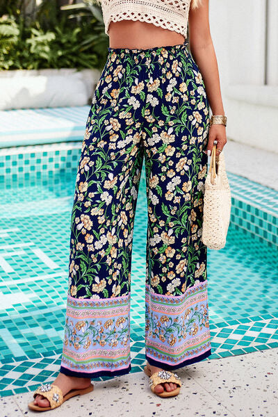 Printed High Waist Wide Leg Pants