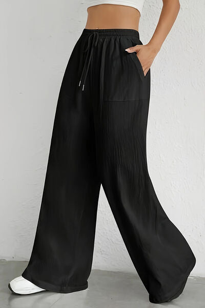 Drawstring Wide Leg Pants